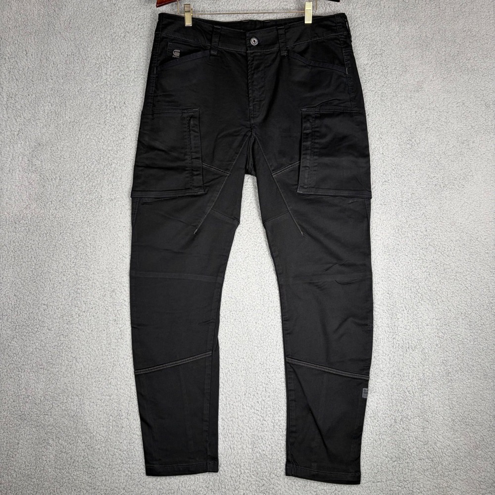 G-Star Raw Cargo Pants Mens 36x34 Black Excellent 3D Skinny